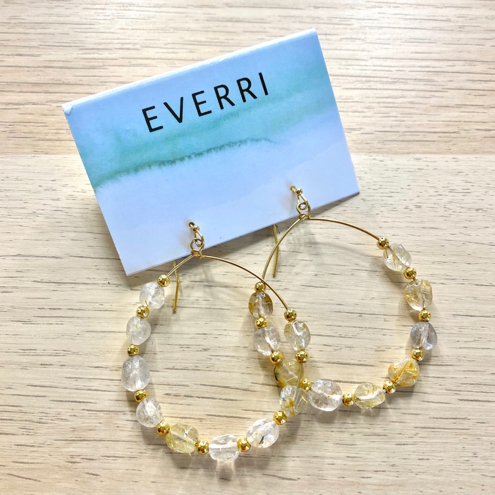 EVERRI - Semi Stone Hoop Drop Earring